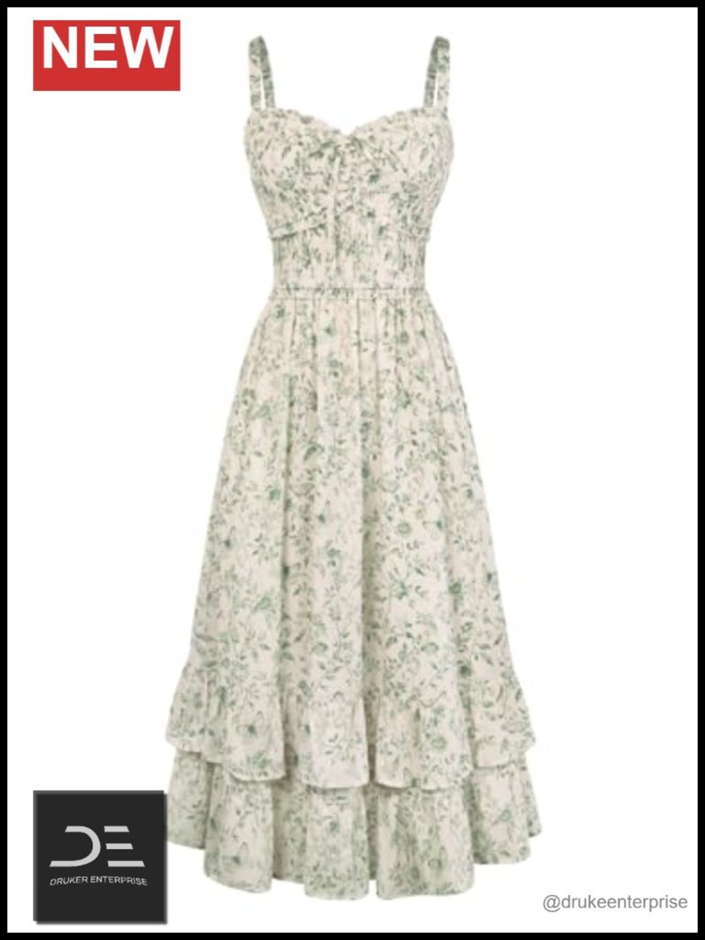 Scarlet Darkness Women's Floral Smocked Sundress with Pockets